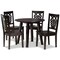 Baxton Studio Mina Modern and Contemporary Transitional Dark Brown Finished Wood 5-Piece Dining Set 177-11381-10896-Zoro - alternate 1